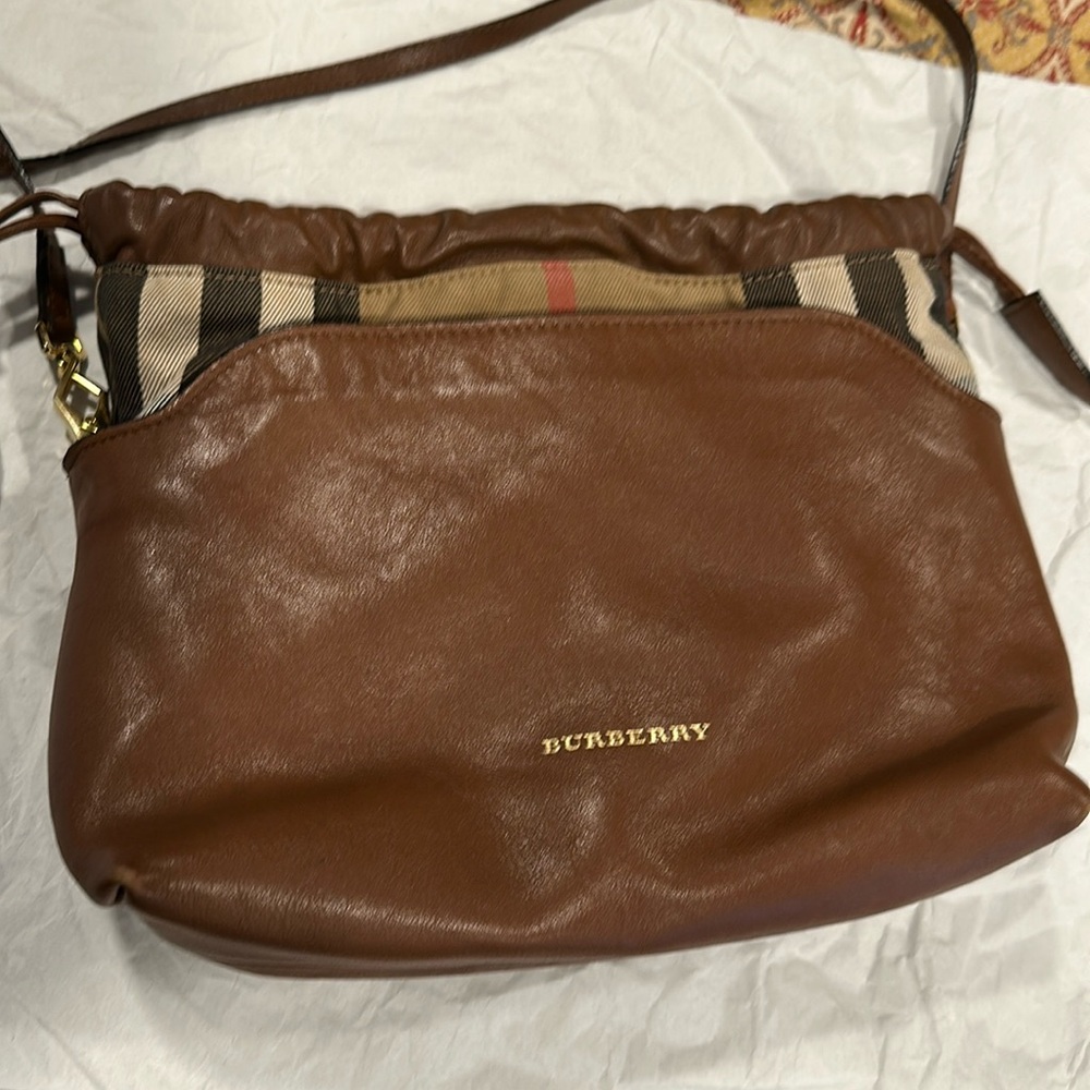Burberry Brown and Cream Crossbody Bag